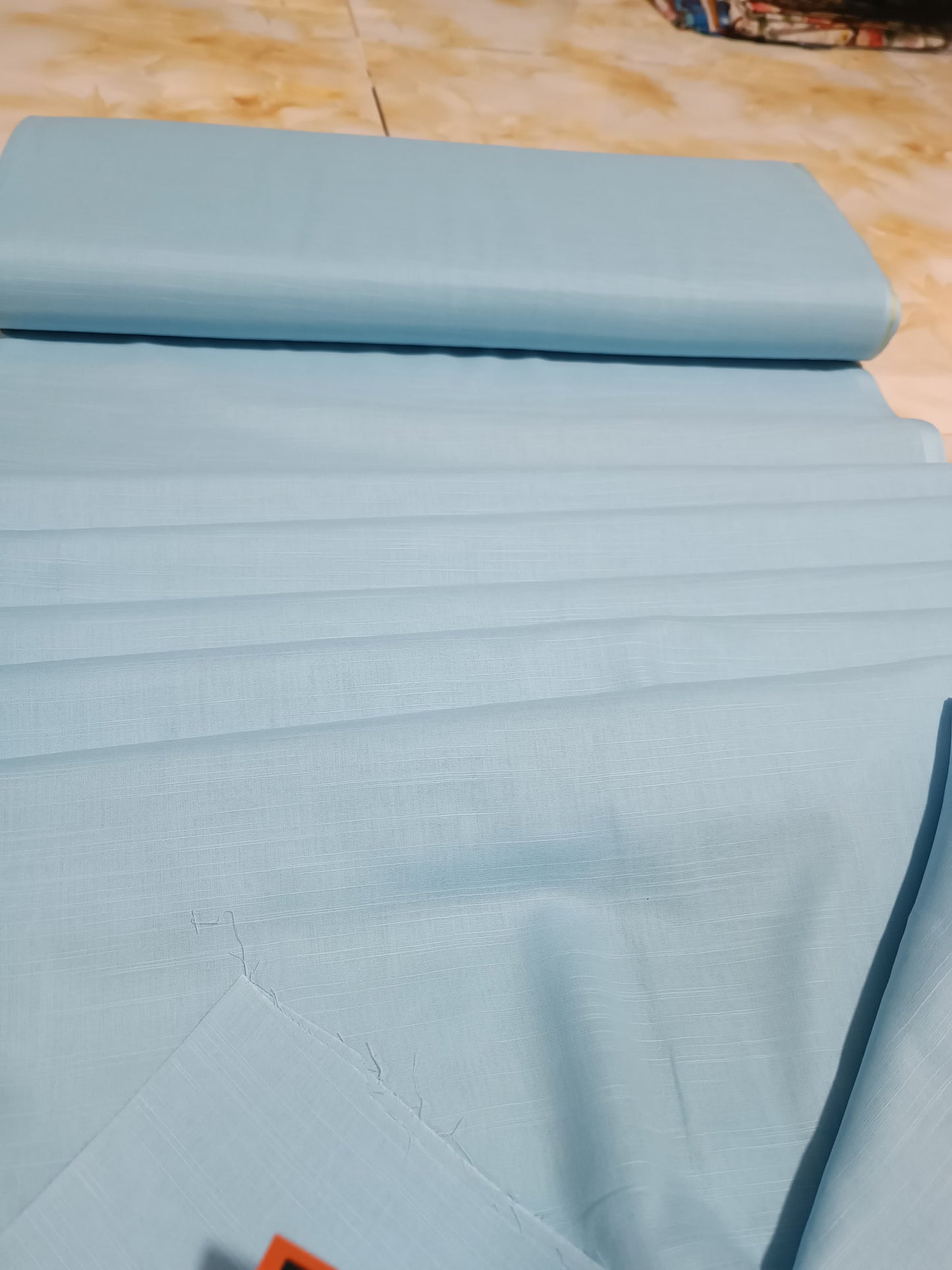 PLAIN SLUB LAWN TROUSERS IN SKY BLUE