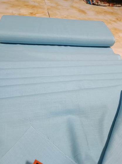 PLAIN SLUB LAWN TROUSERS IN SKY BLUE