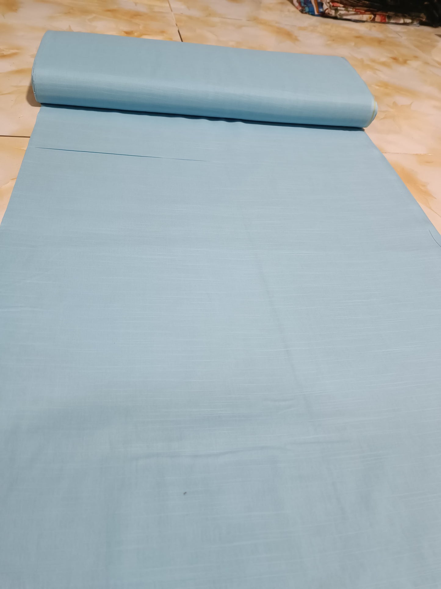 PLAIN SLUB LAWN TROUSERS IN SKY BLUE
