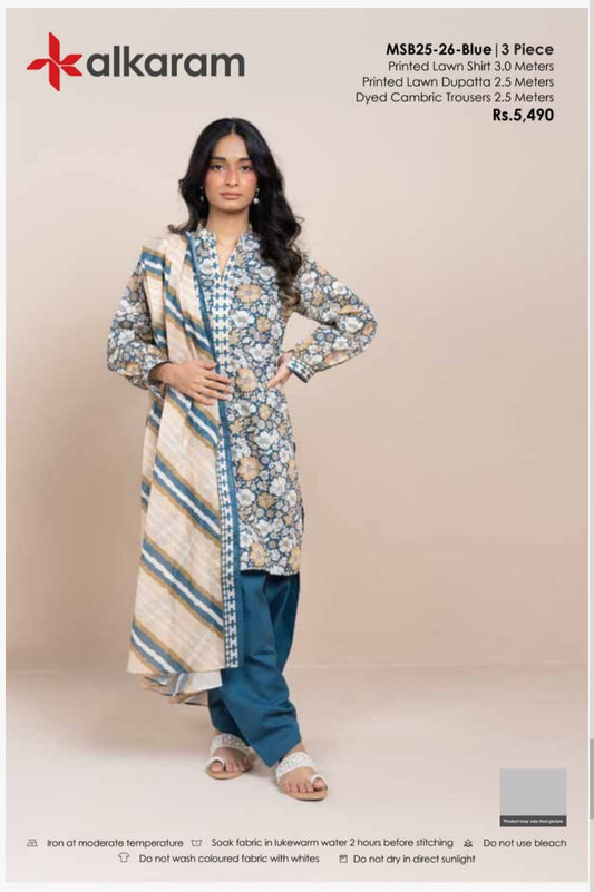ALKARAM PRINTED 3PC D12