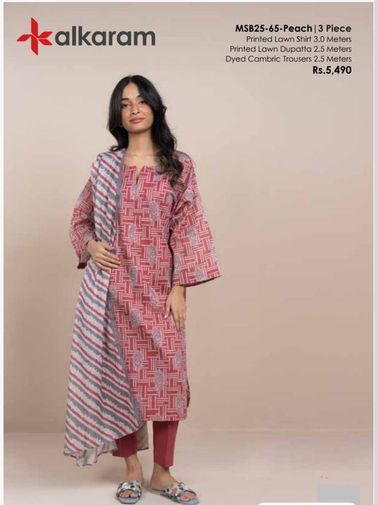ALKARAM PRINTED 3PC D15