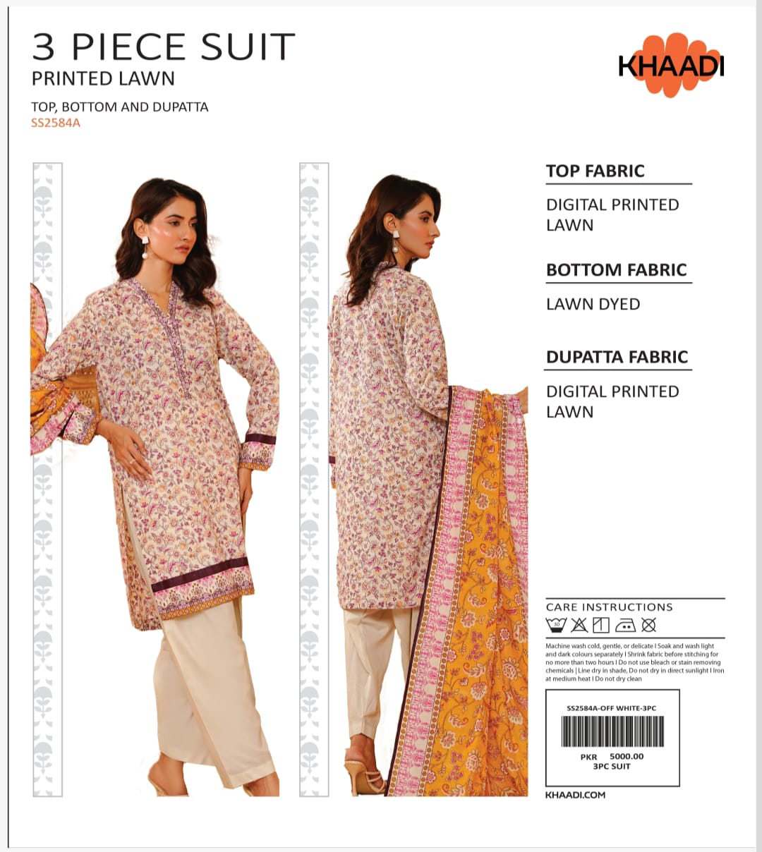 KHAADI PRINTED 3PC D2