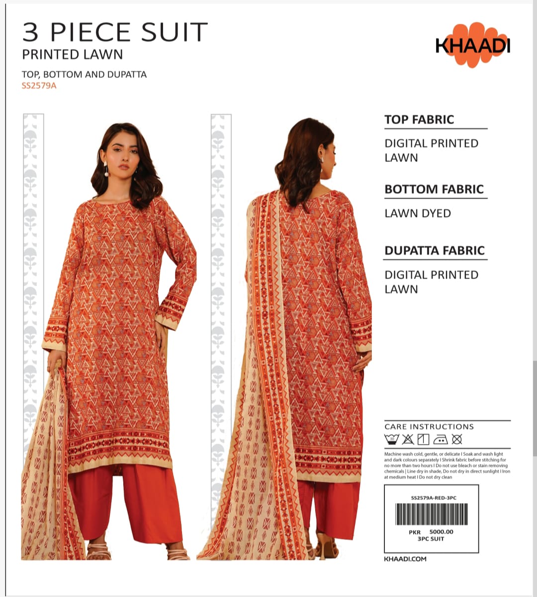 KHAADI PRINTED 3PC D7
