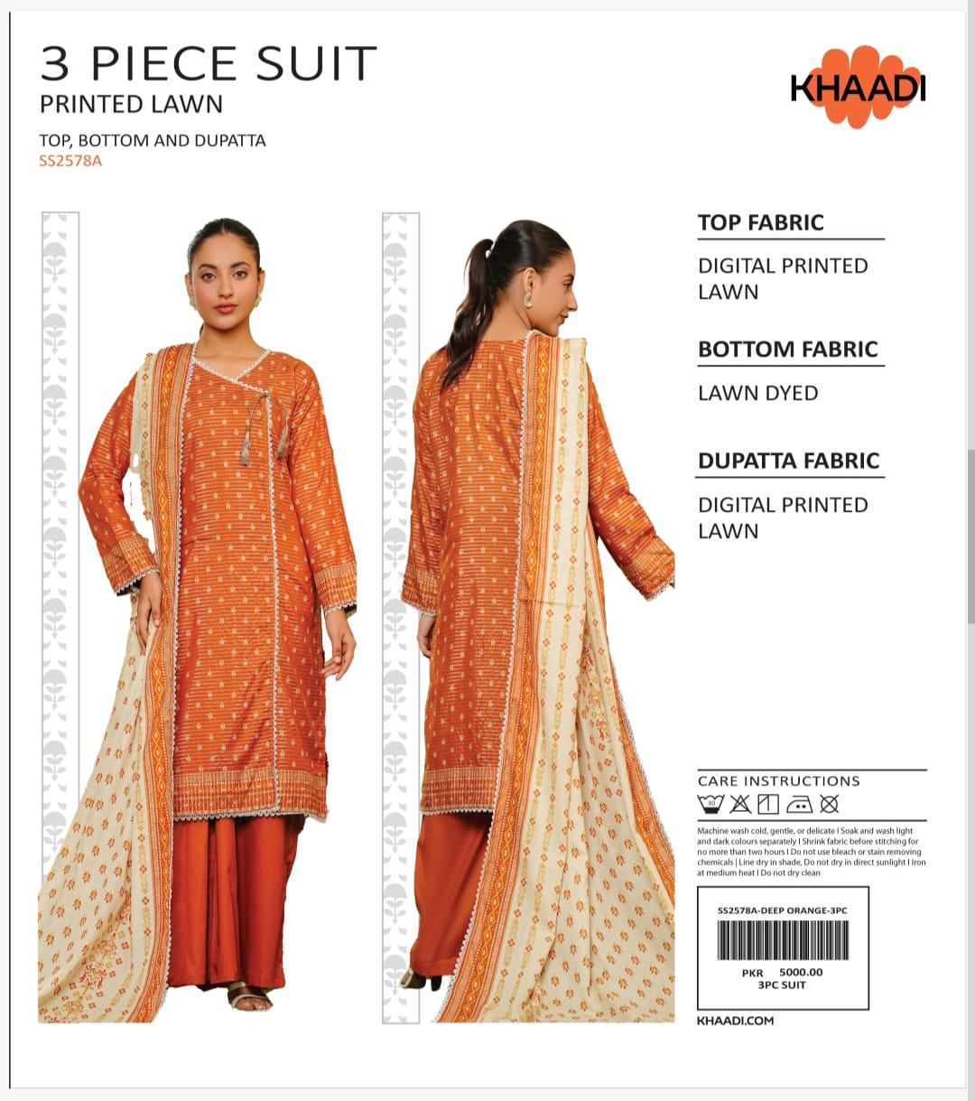 KHAADI PRINTED 3PC D8