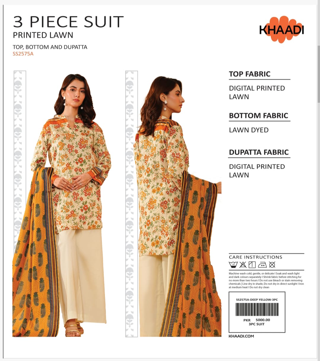 KHAADI PRINTED 3PC D11