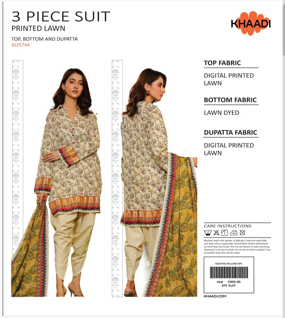 KHAADI PRINTED 3PC D12