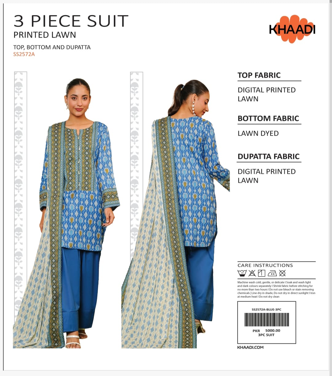KHAADI PRINTED 3PC D15