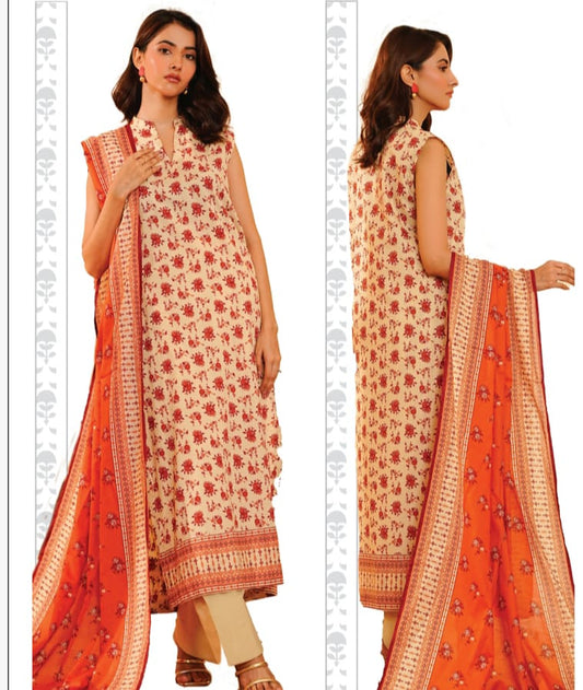 KHAADI PRINTED 3PC D10