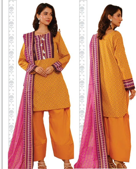 KHAADI PRINTED 3PC D4