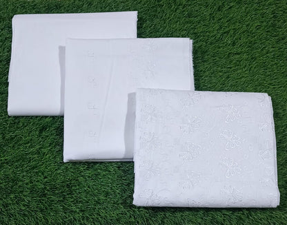 WHITE CHICKEN EMBROIDERED 3PC D1