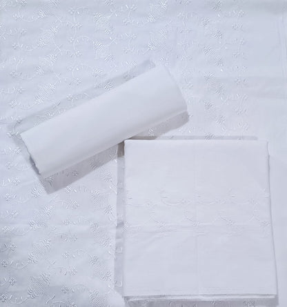 WHITE CHICKEN EMBROIDERED 3PC D2