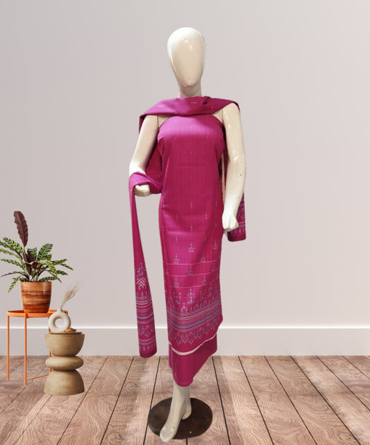 MTJ Printed Slub Khaddar 3pc D3