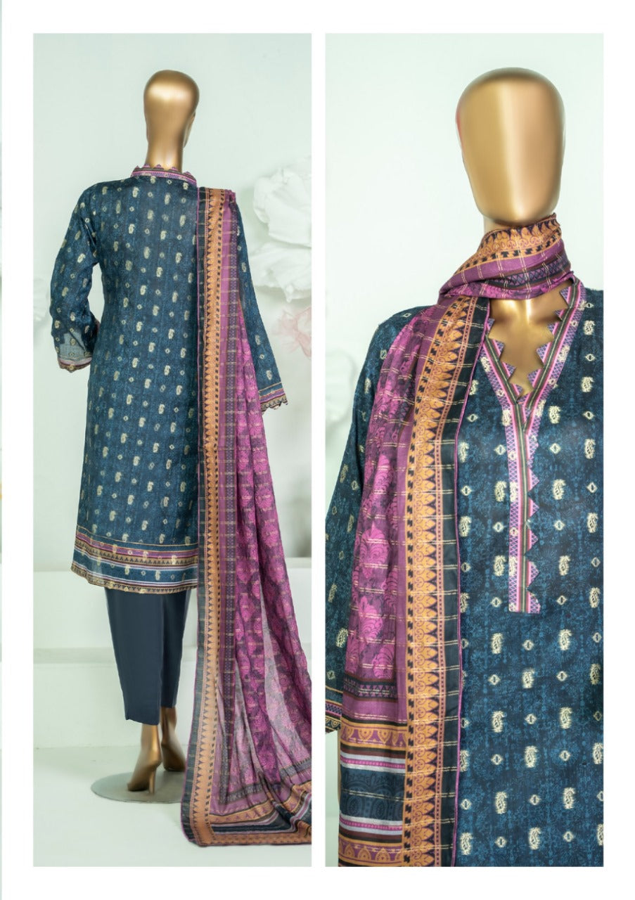 Safina Printed Jacquard 3pc-D3