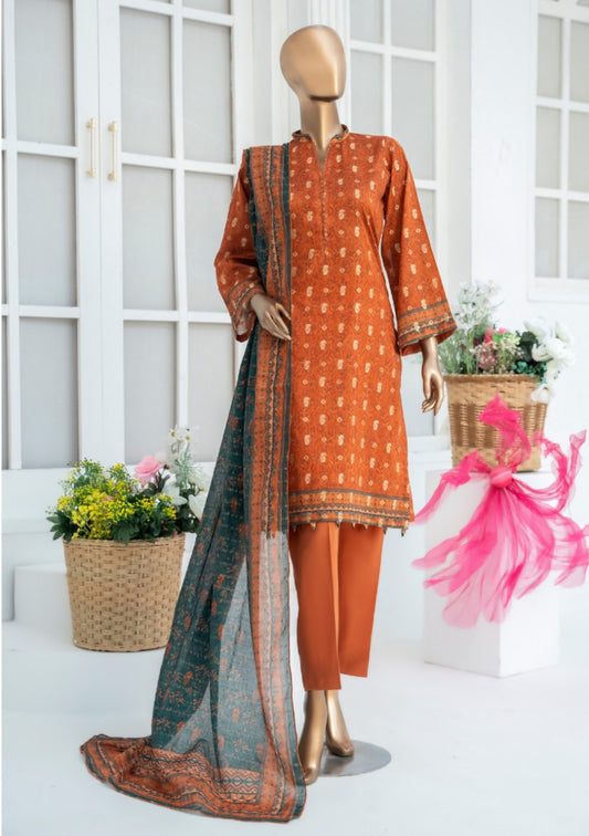 Safina Printed Jacquard 3pc-D7