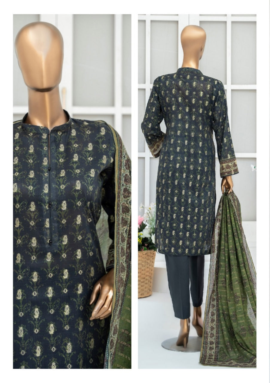 Safina Printed Jacquard 3pc-D9