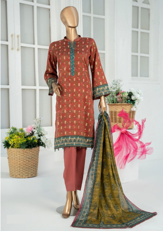 Safina Printed Jacquard 3pc-D10