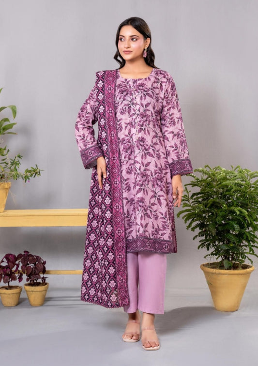 Diners Printed Khaddar 3pc D1