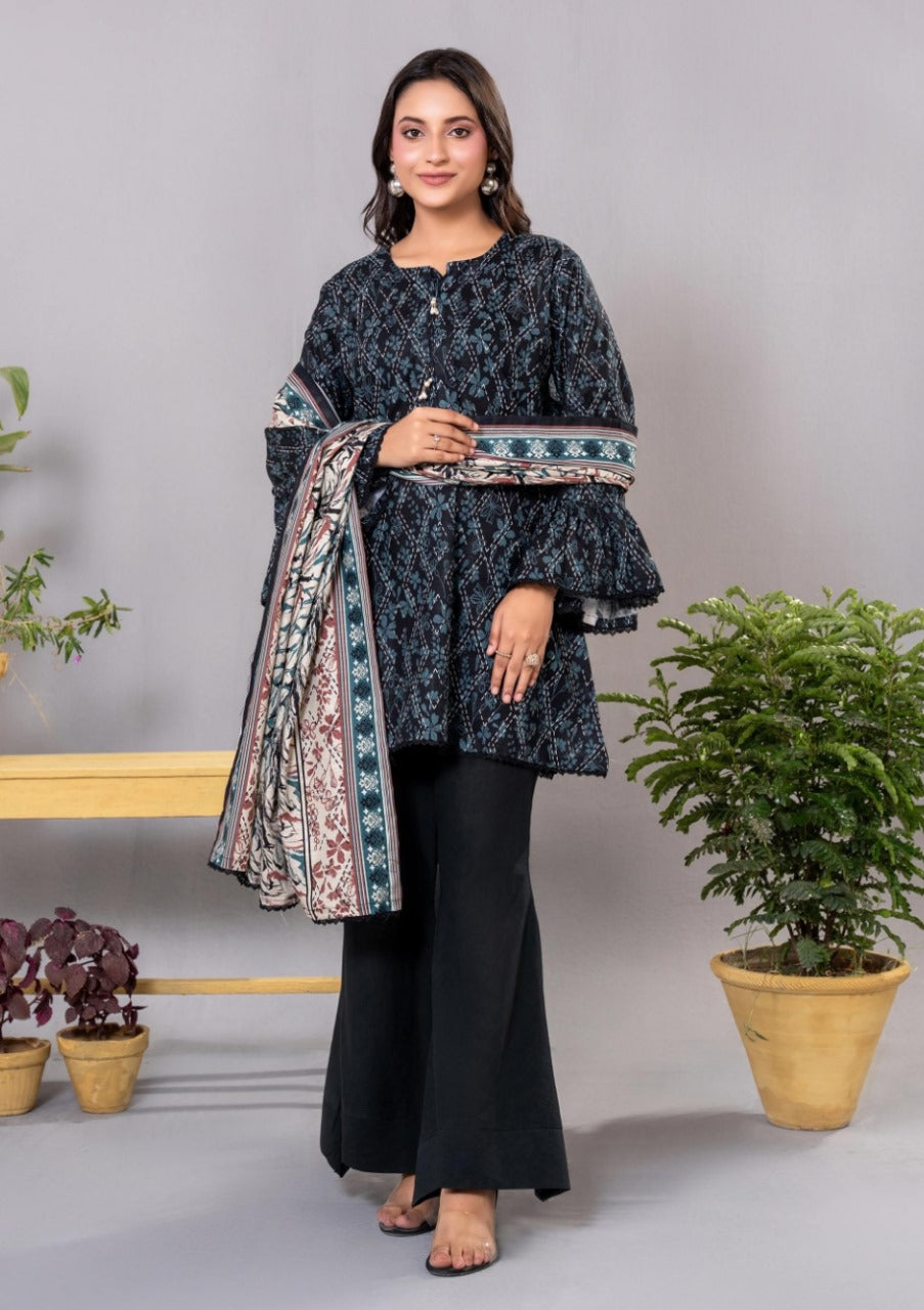 Diners Khaddar Printed 3pc D2