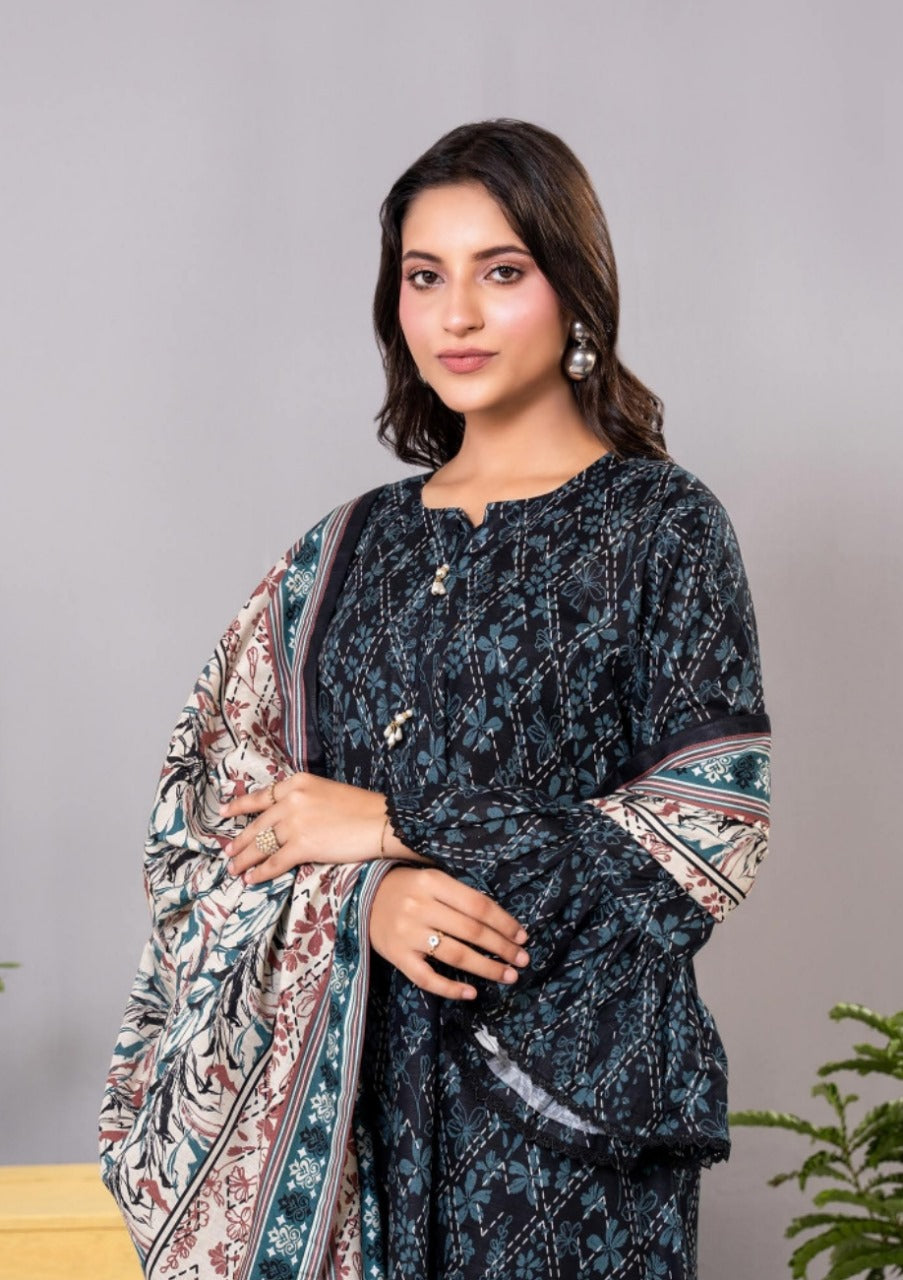 Diners Khaddar Printed 3pc D2