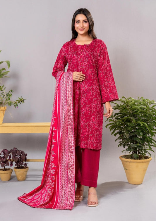 Diners Khaddar Printed 3pc D6