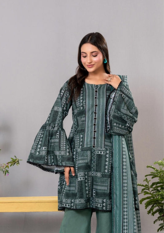 Diners Khaddar Printed 3pc D10