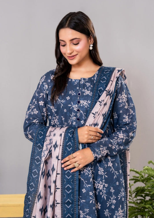 Diners Khaddar Printed 3pc D11