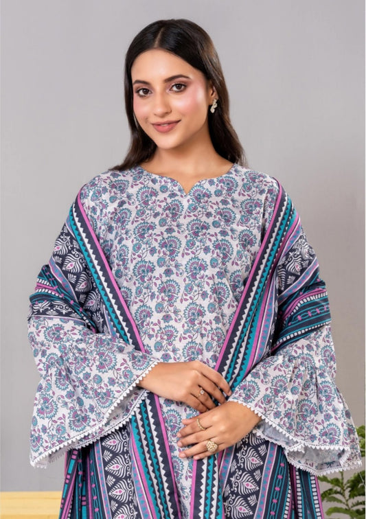 Diners Khaddar Printed 3pc D7