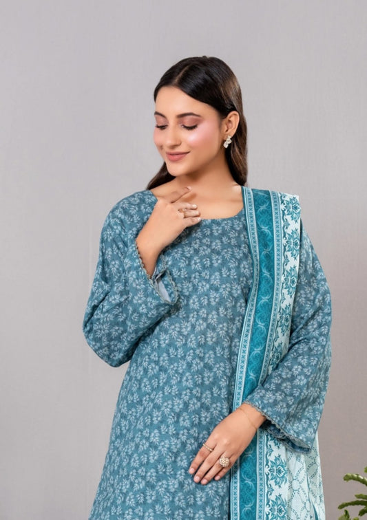 Diners Khaddar Printed 3pc D12