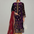 Bin Inam's Embroidered Velvet 2pc D1