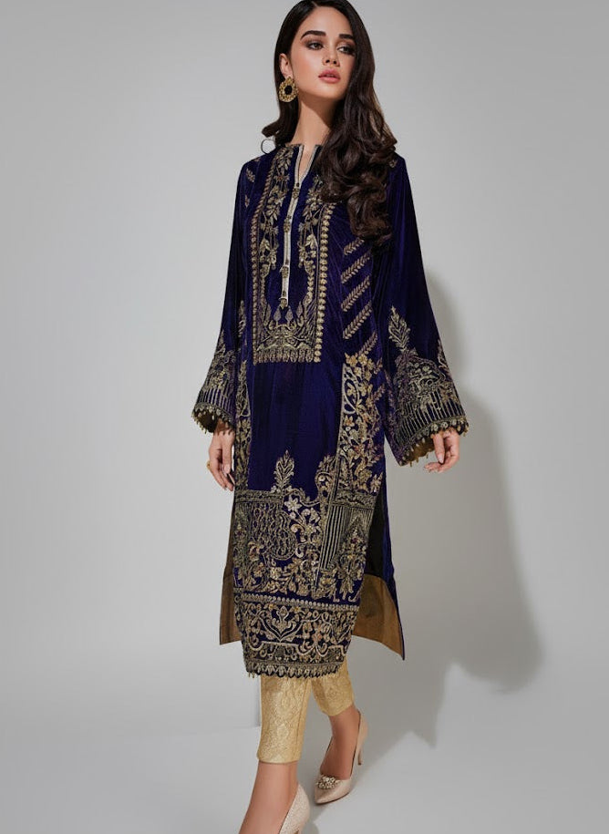 Bin Inam's Embroidered Velvet 2pc D2