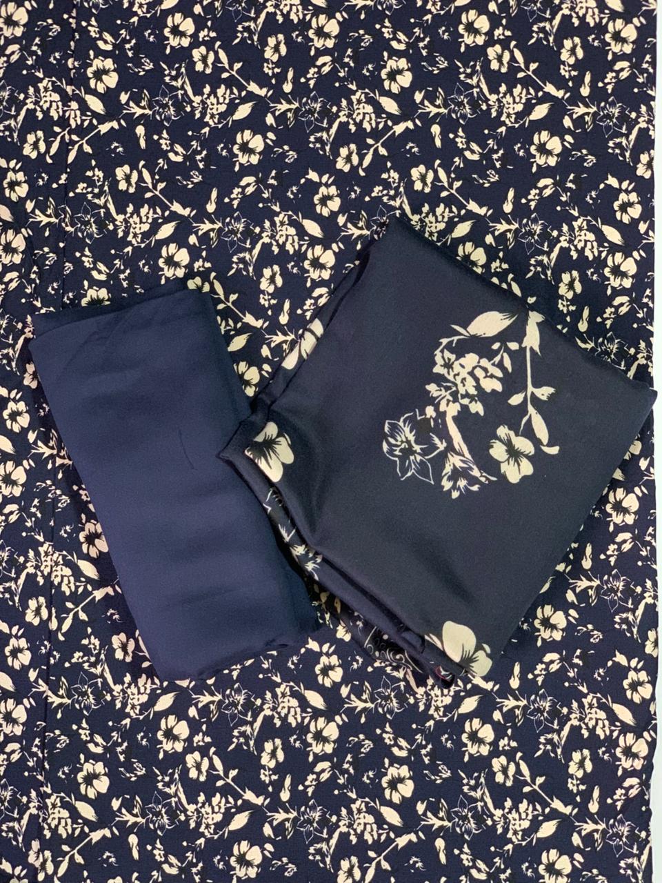 Pashmina Printed Cotray Wool Shawl 3pc D18