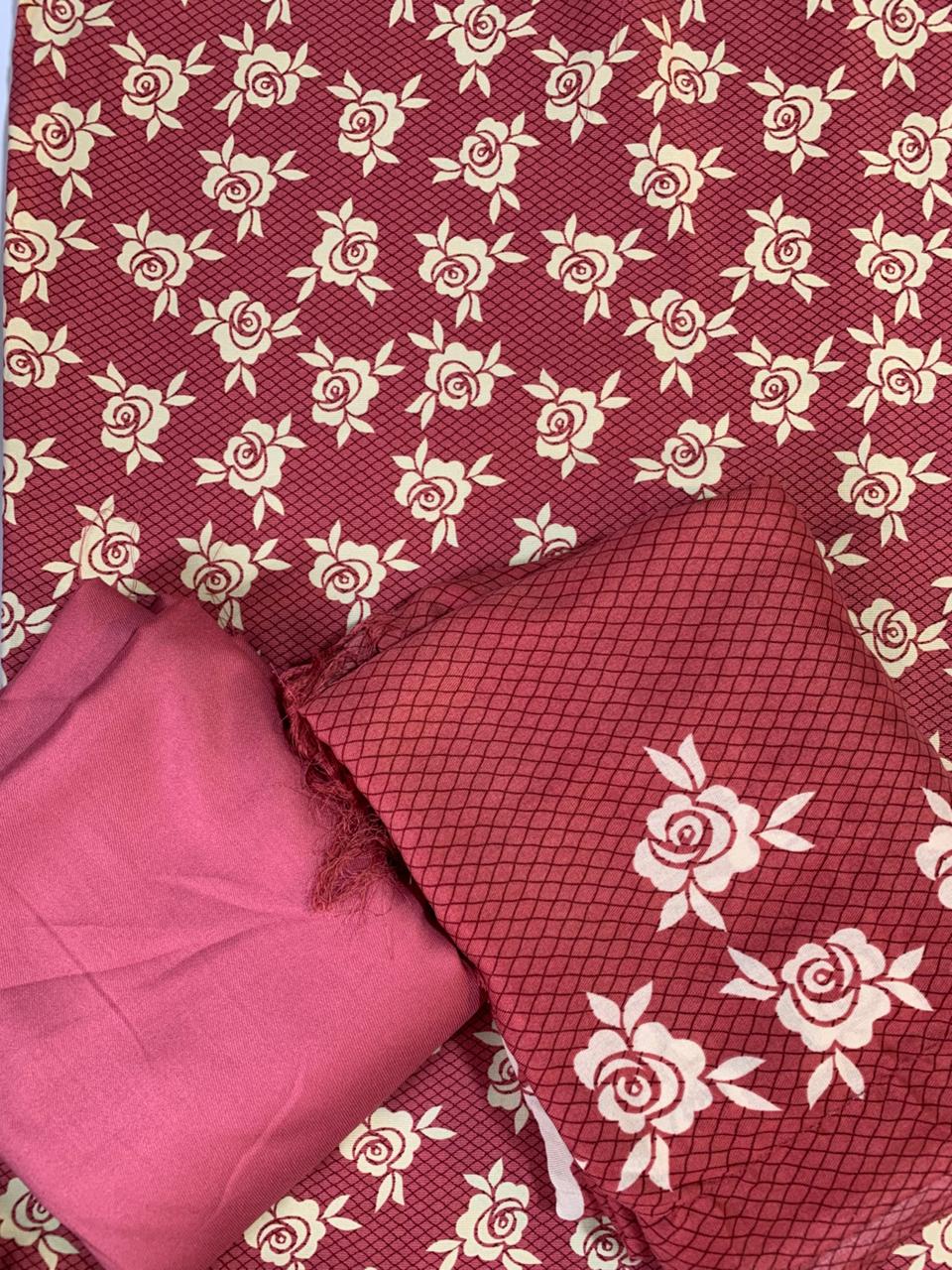 Pashmina Printed Cotray Wool Shawl 3pc D25