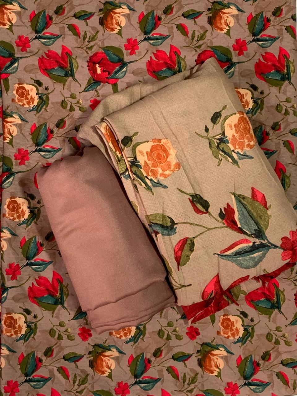 Pashmina Printed Cotray Wool Shawl 3pc D20