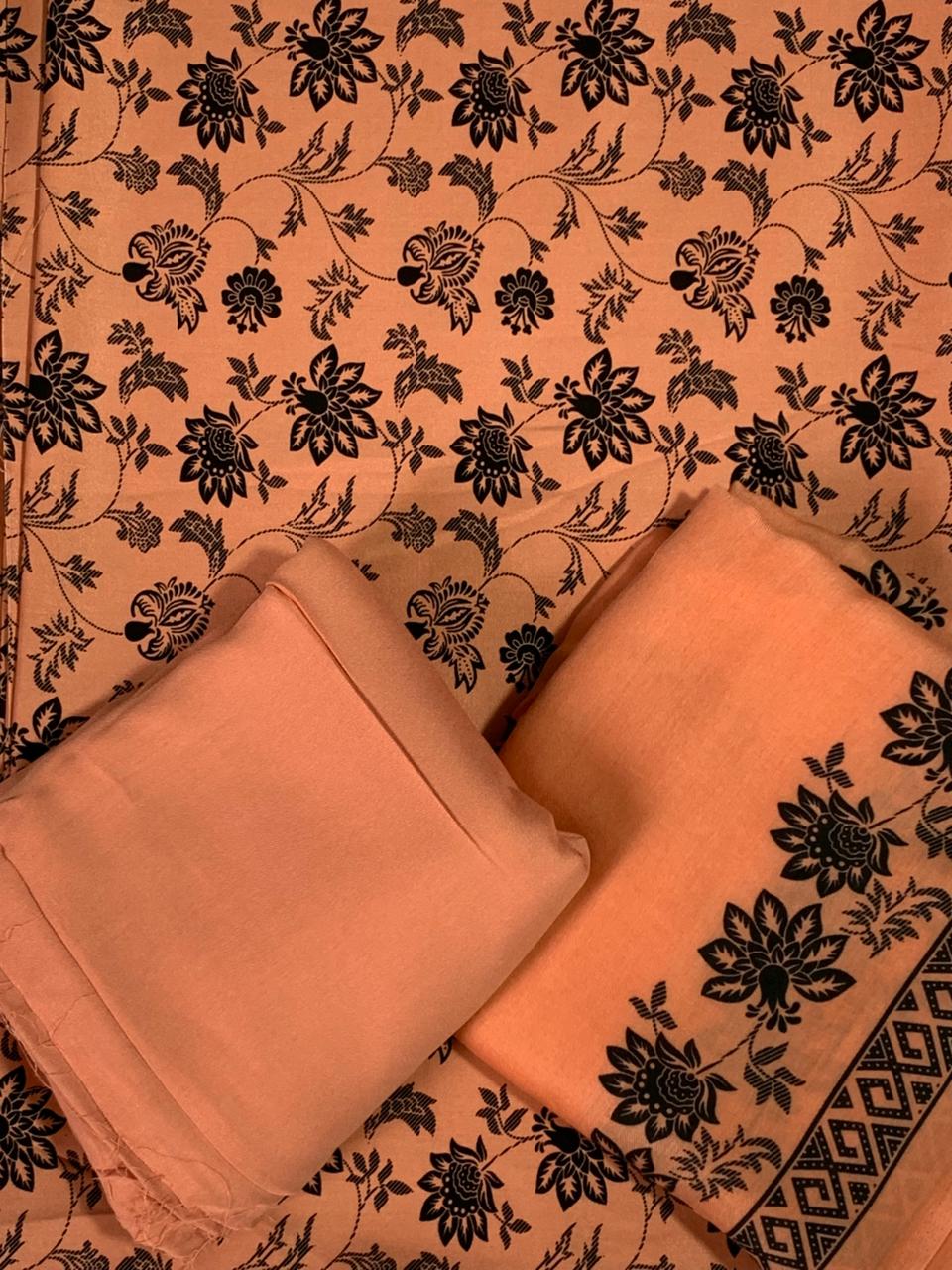 Pashmina Printed Cotray Wool Shawl 3pc D23