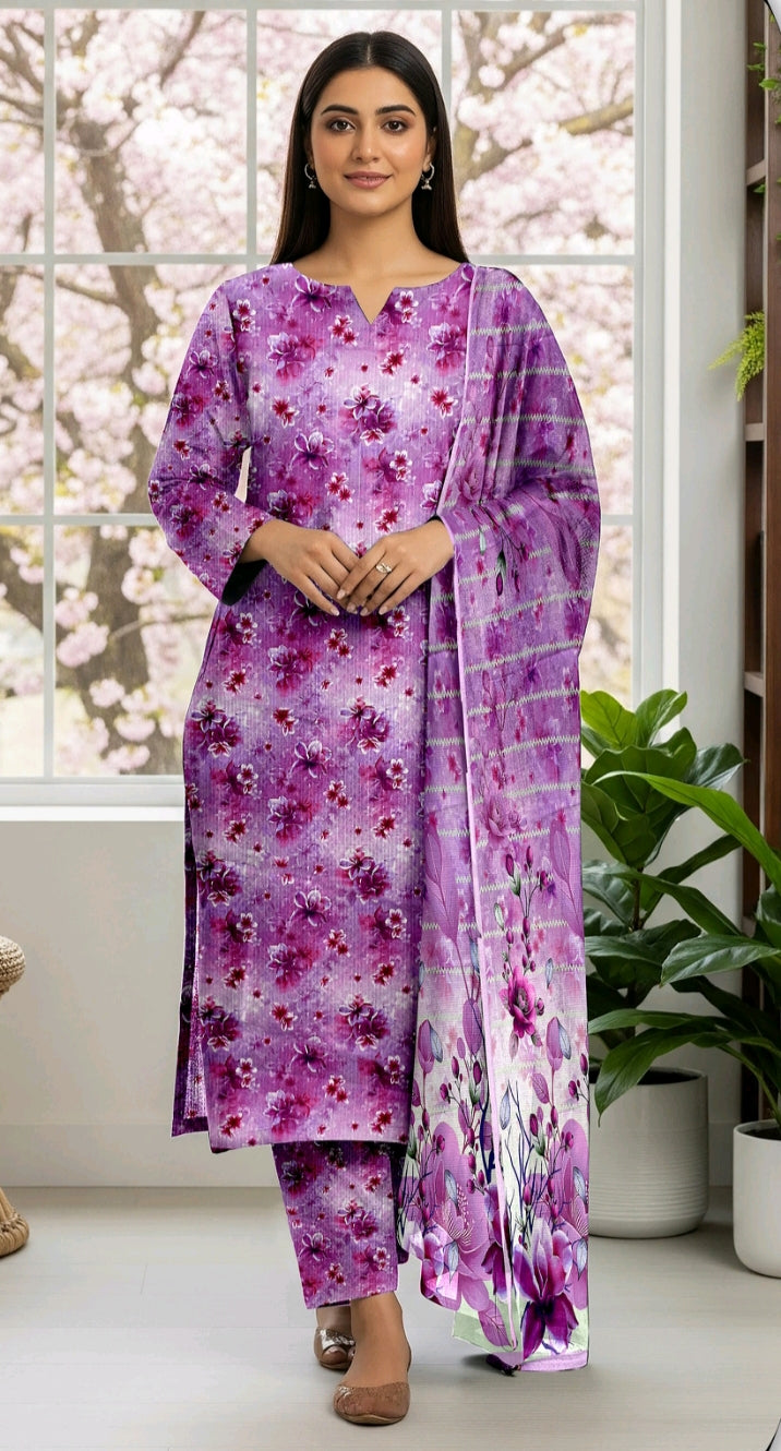 Bin Inam Printed Banadora Linen 3pc D16