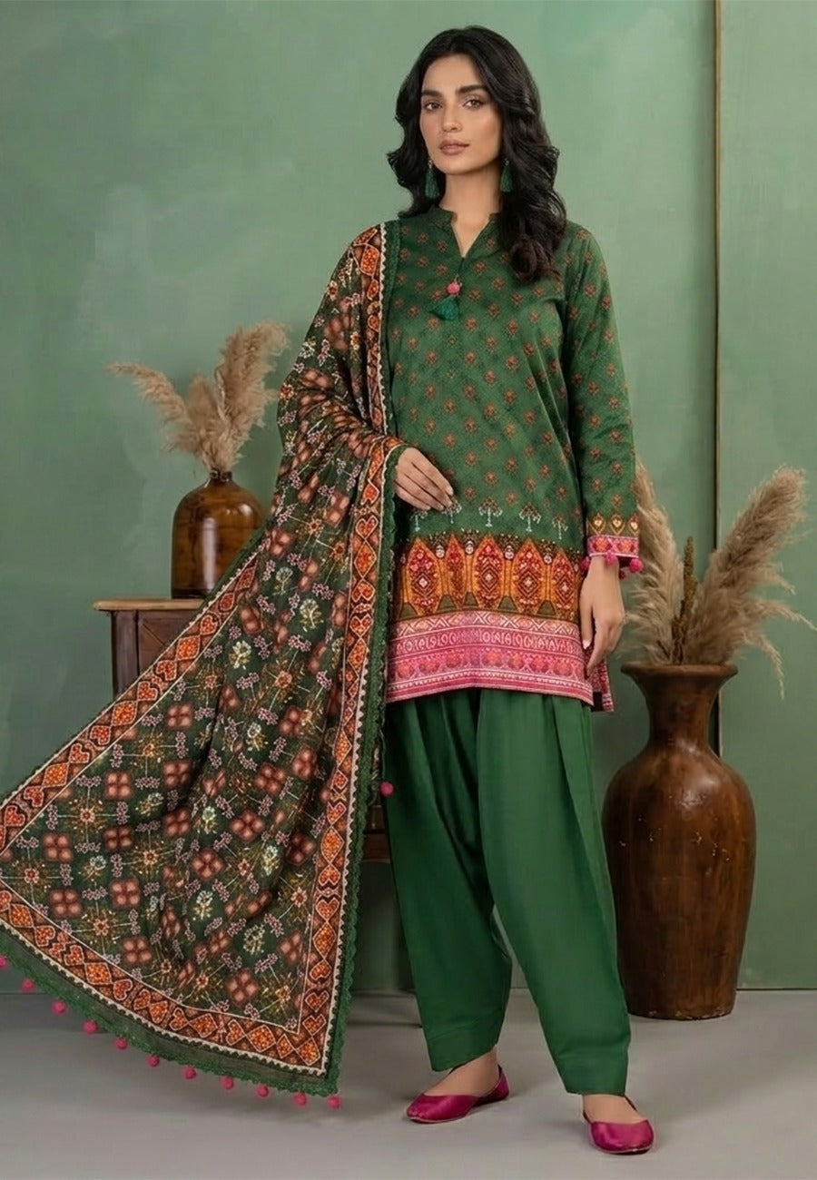 J. Premium Digital Printed Lawn 3pc Vol-4-D4