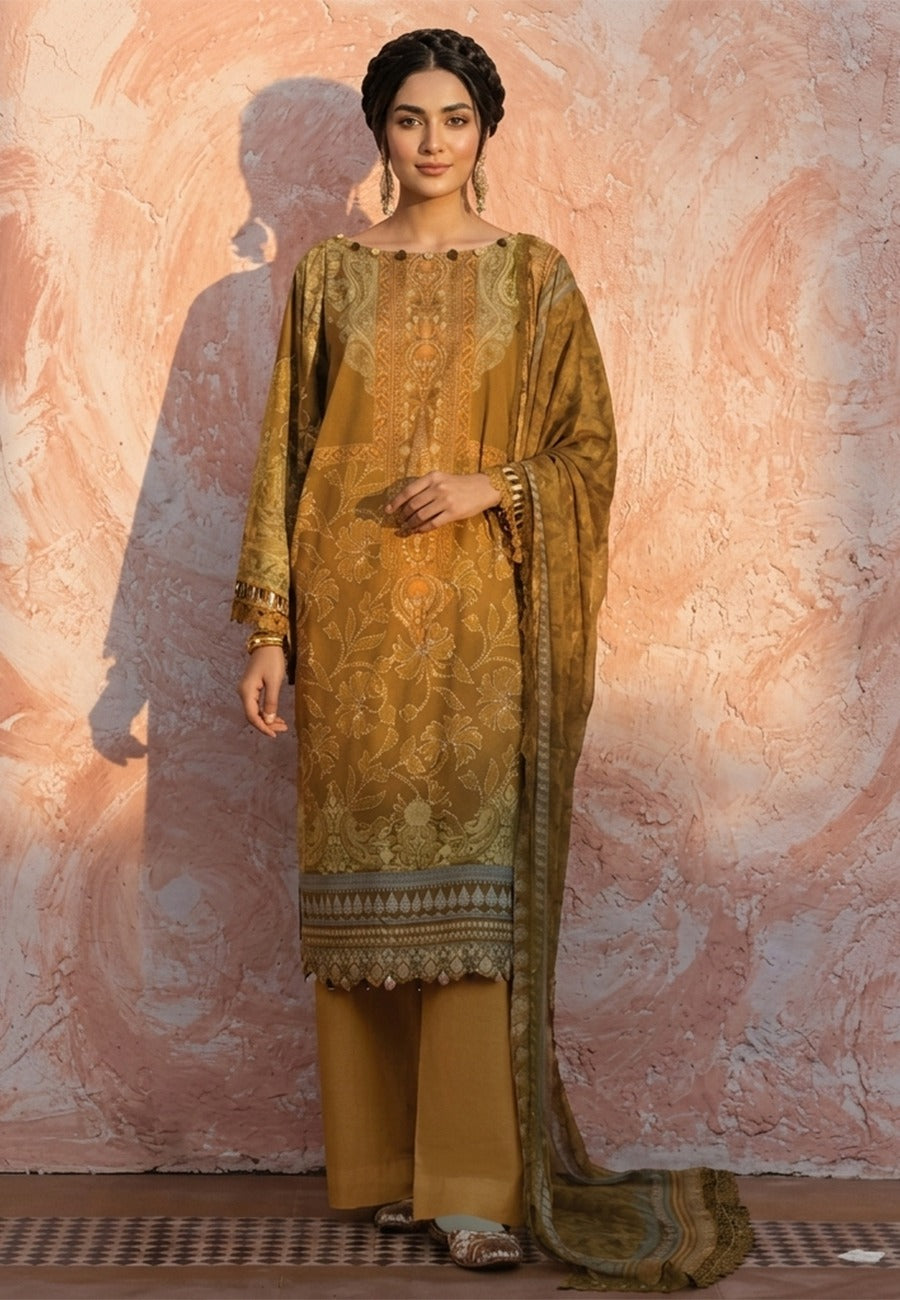 J. Premium Digital Printed Lawn 3pc Vol-4-D5