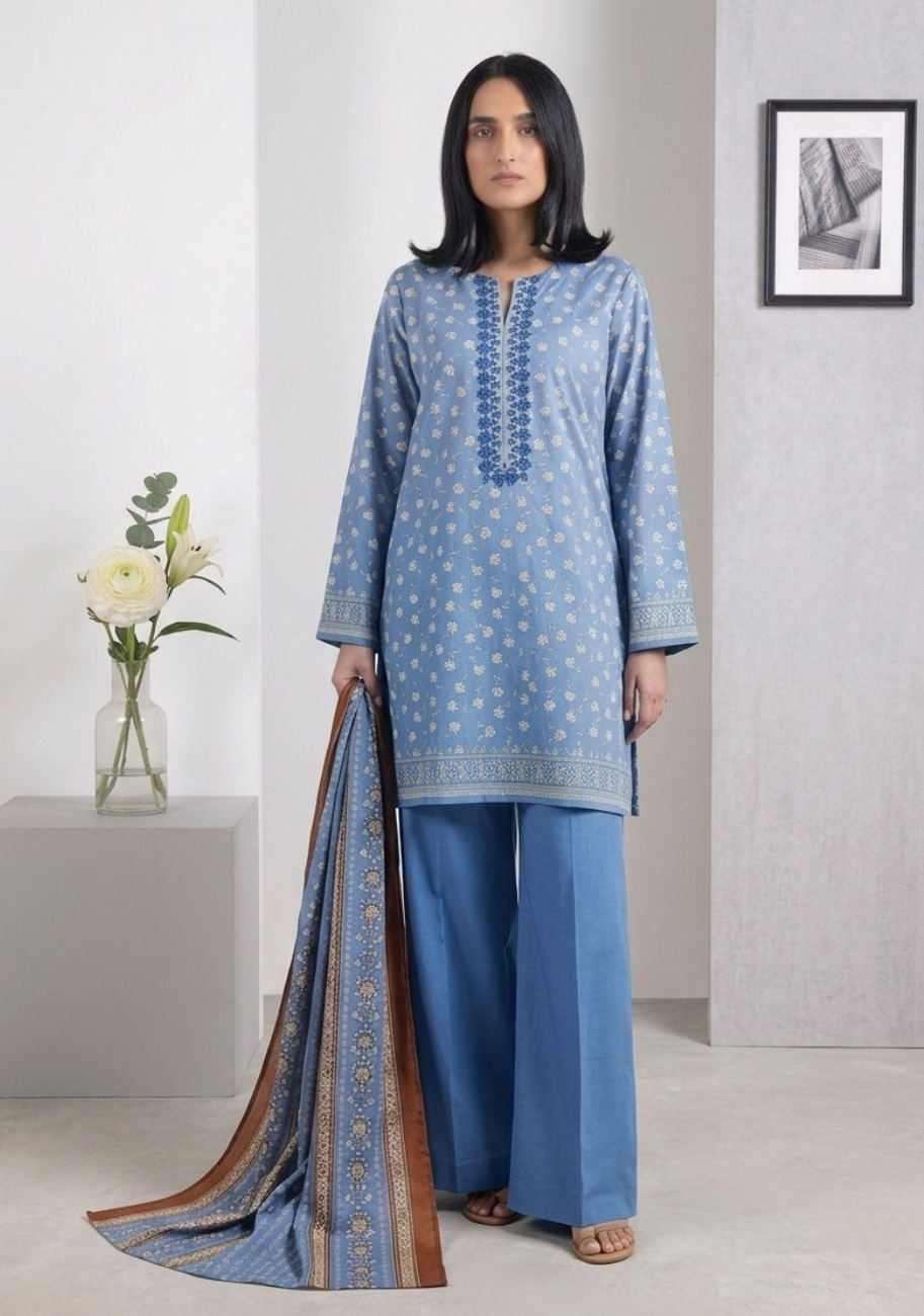 Khaadi Luxury Printed Summer Lawn 3pc Vol-1-D7
