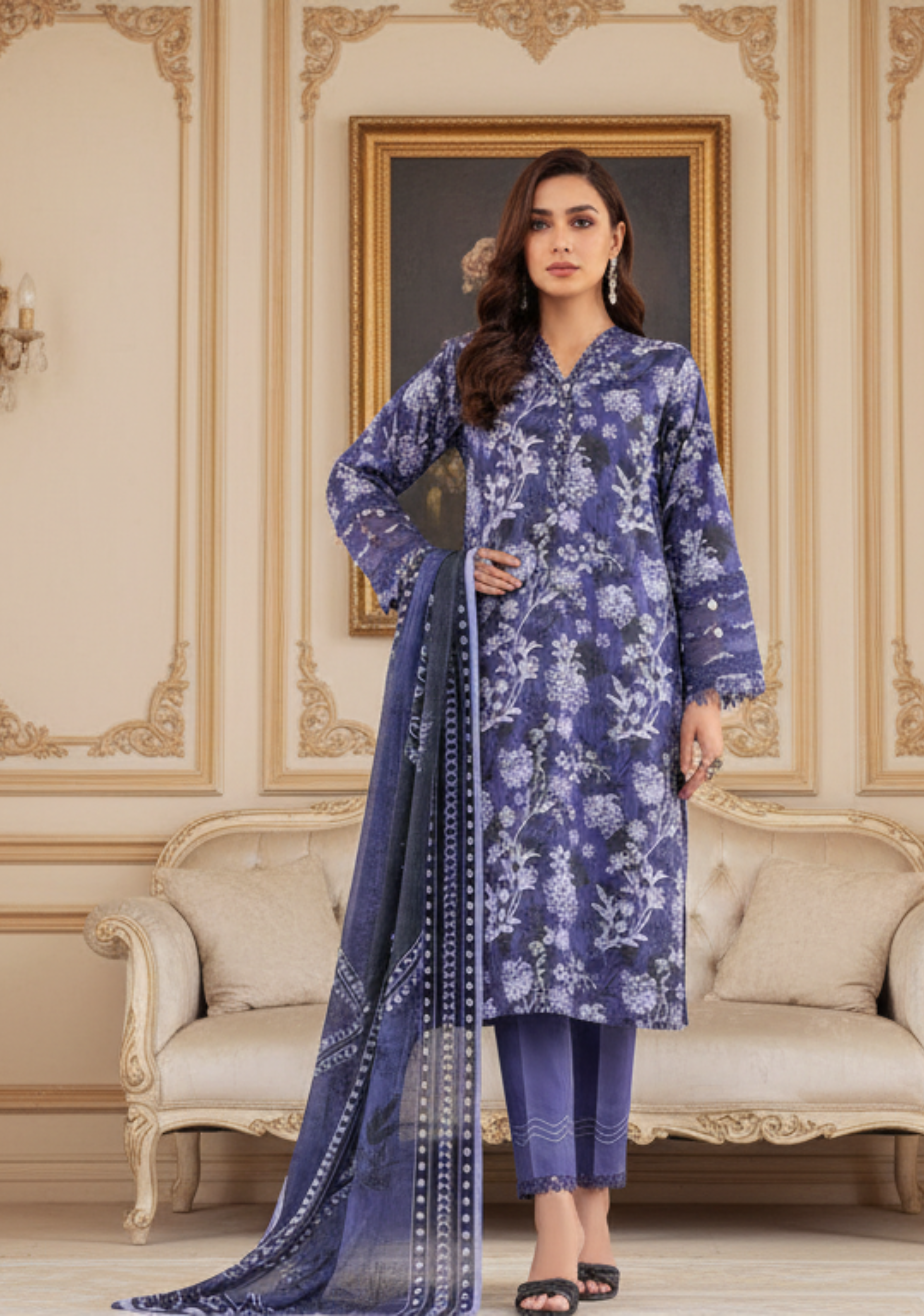 MTJ Banadora Printed Lawn 3Pc D10