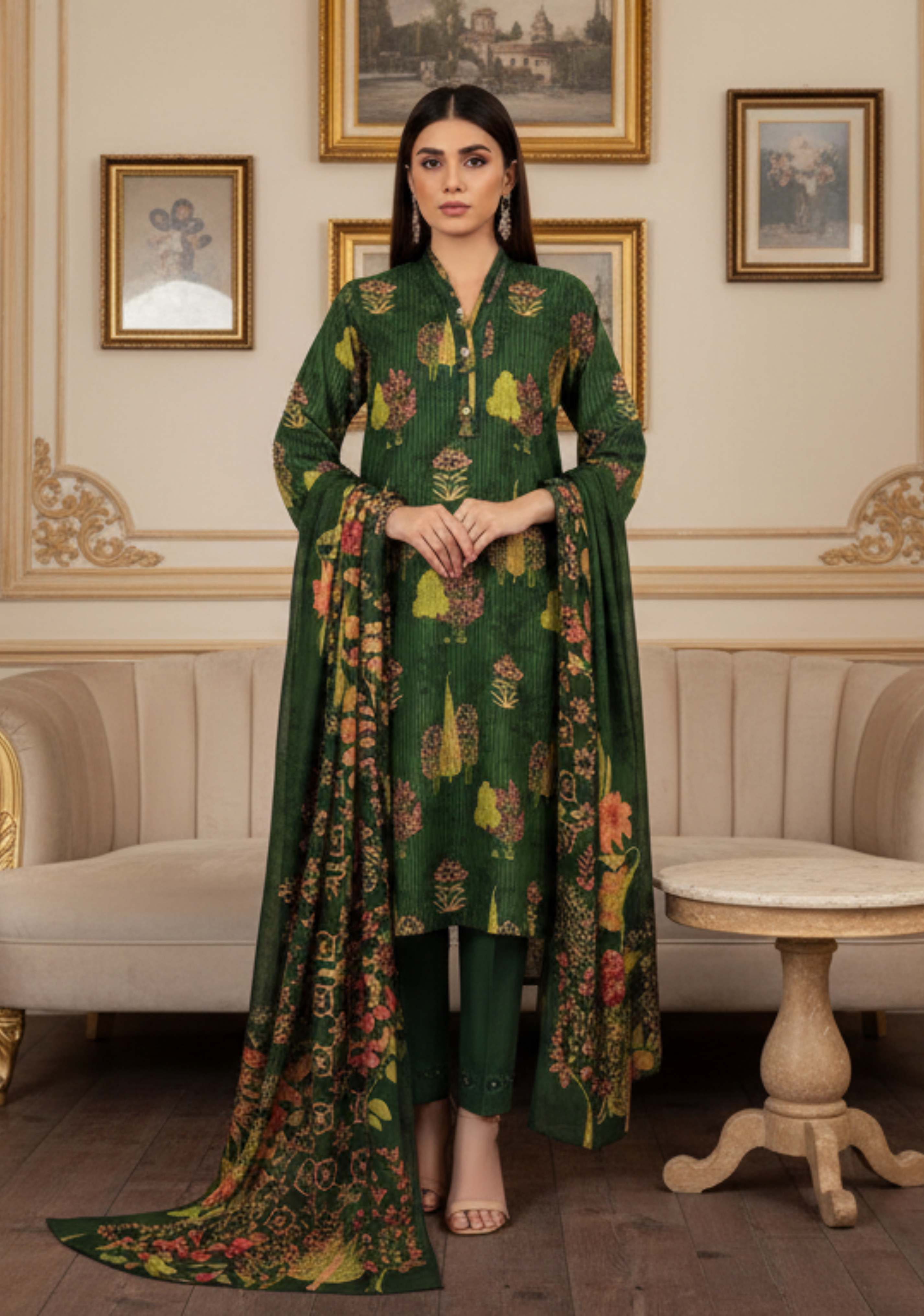 MTJ Banadora Printed Lawn 3Pc D3