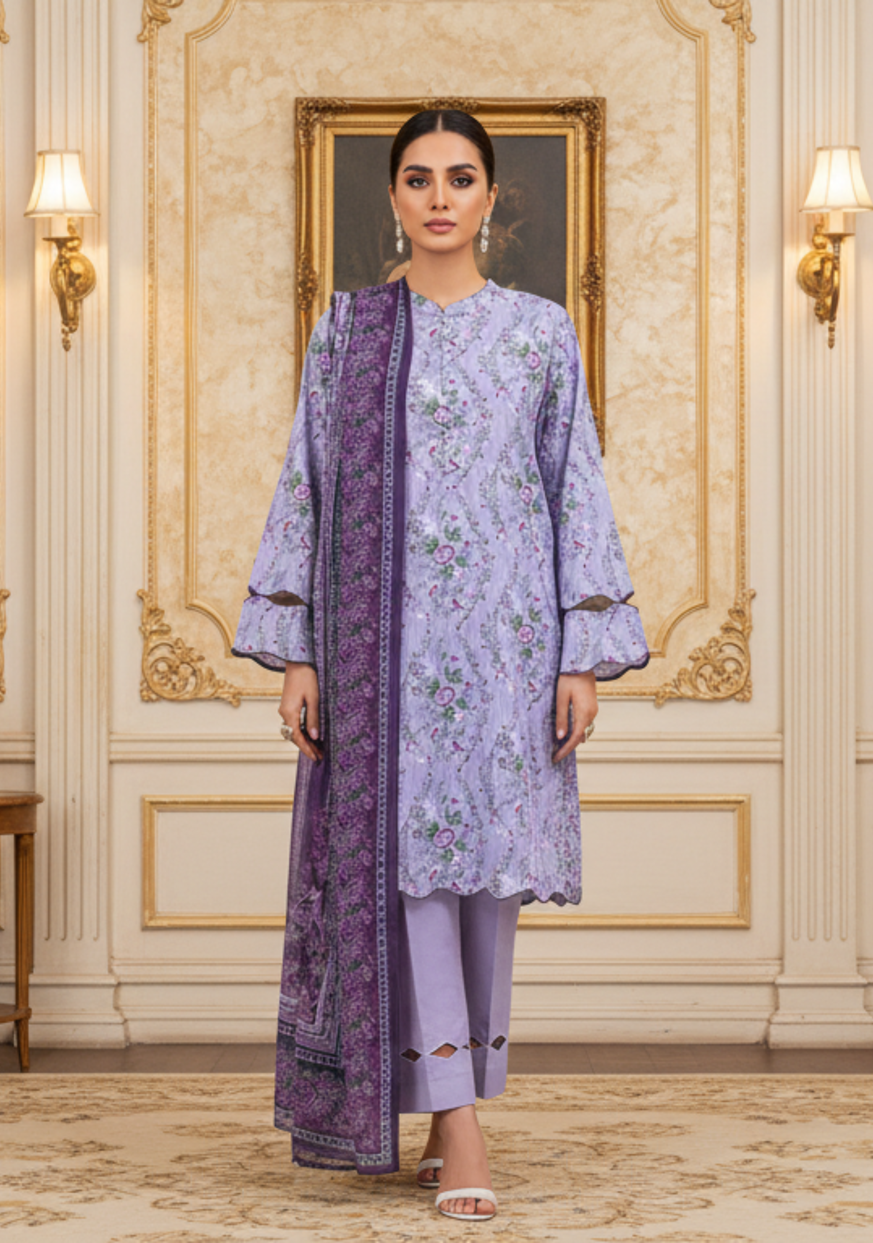 MTJ Banadora Printed Lawn 3Pc D4