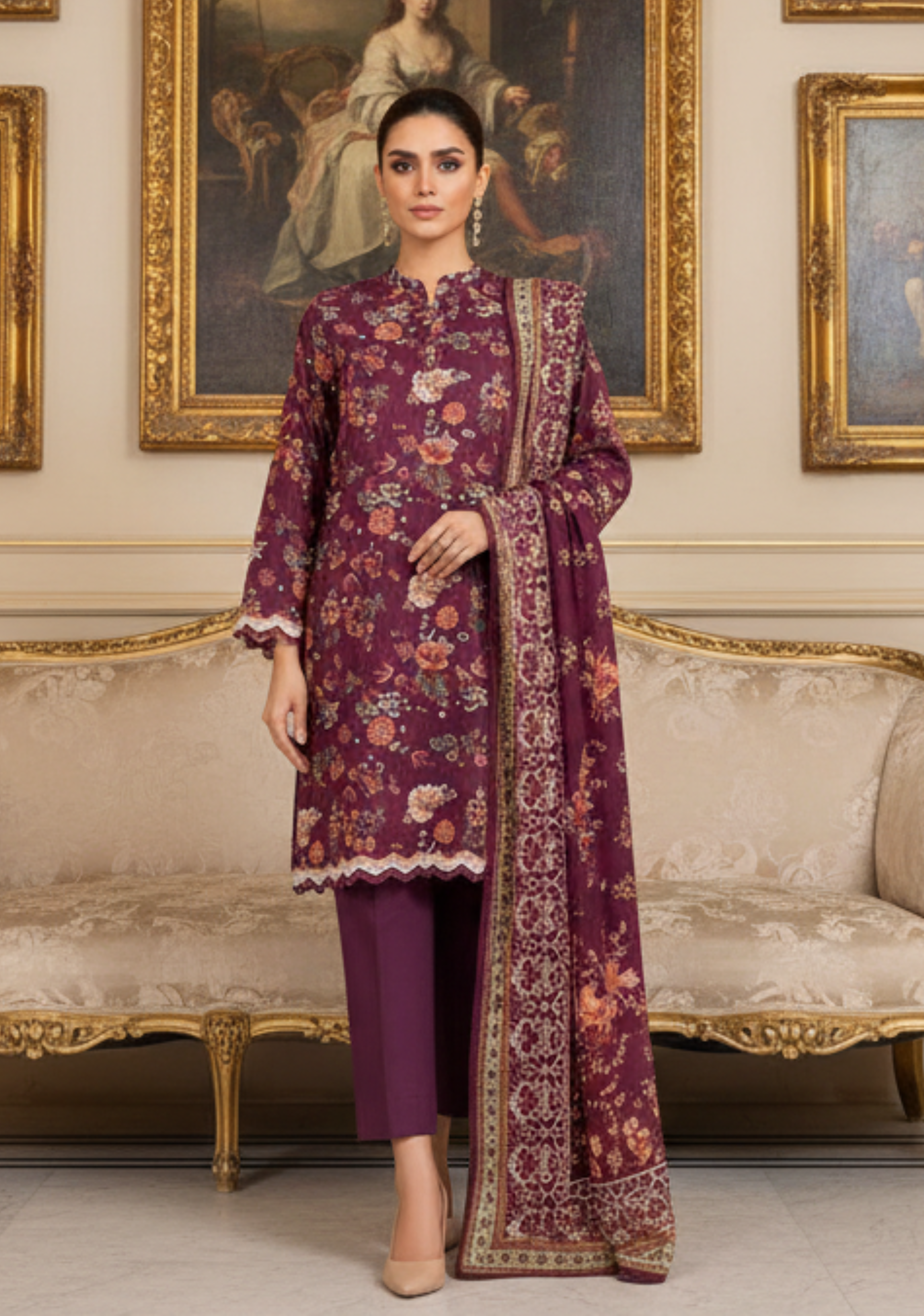 MTJ Banadora Printed Lawn 3Pc D5