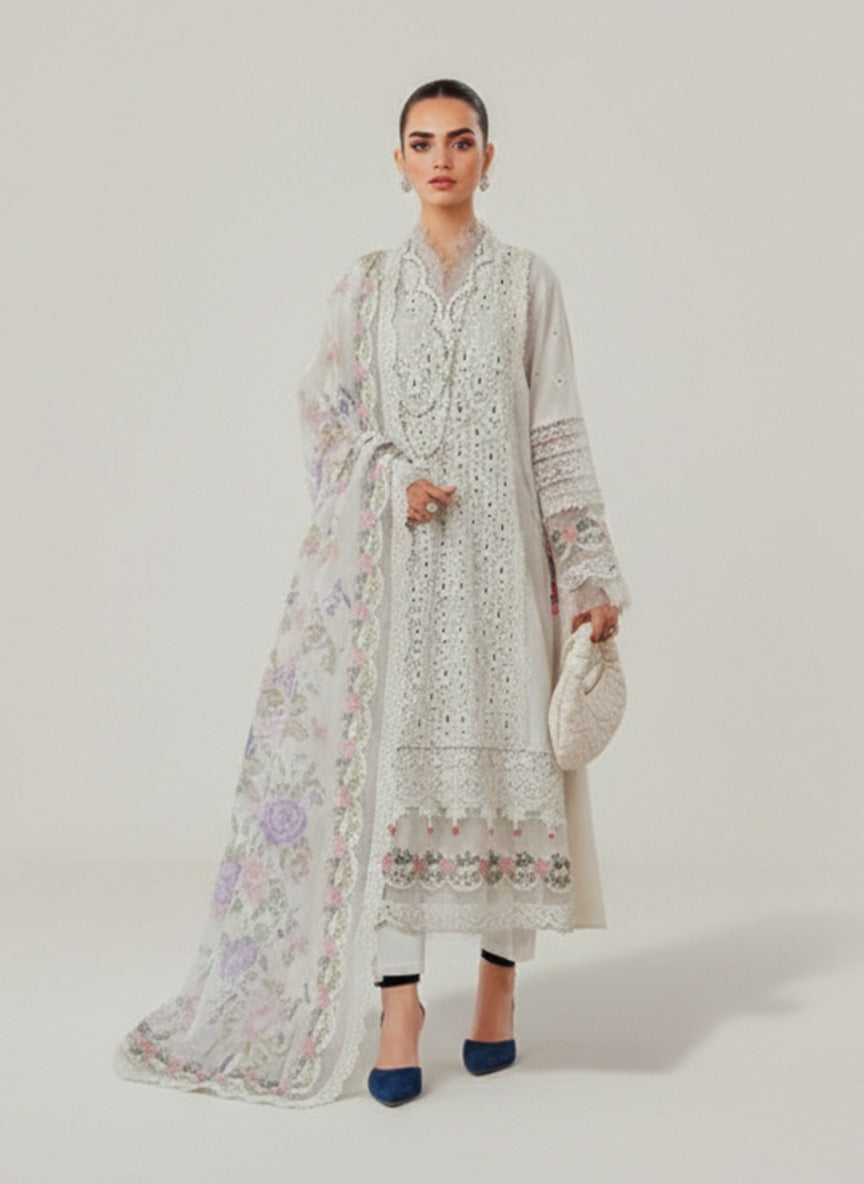 Noor-E-Khas Embroidered Lawn 3pc D1
