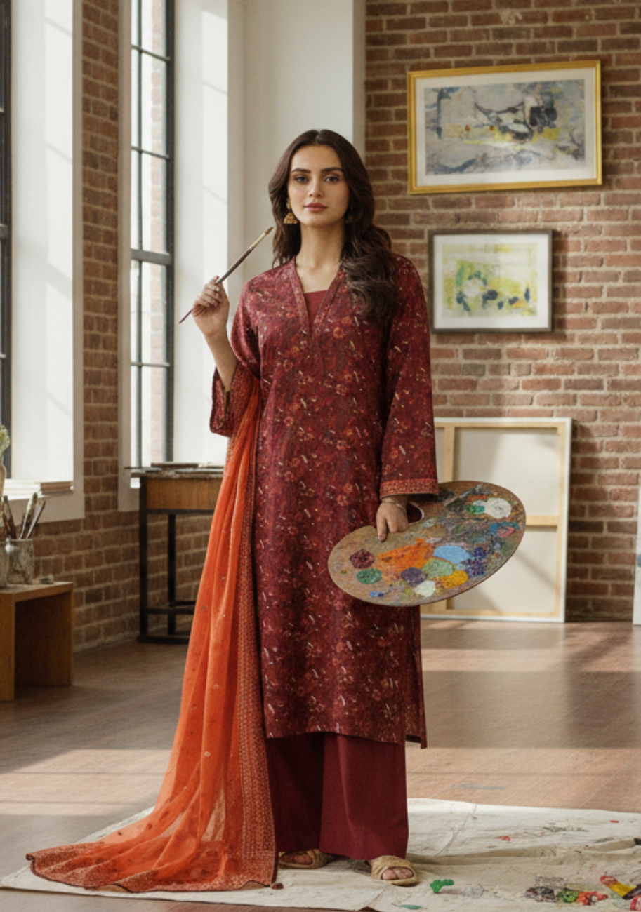 Orient Classic Digital Printed Lawn 3pc D1