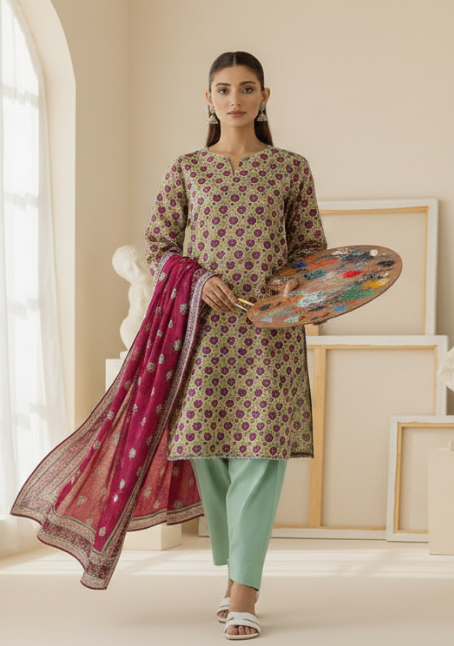 Orient Classic Digital Printed Lawn 3pc D8