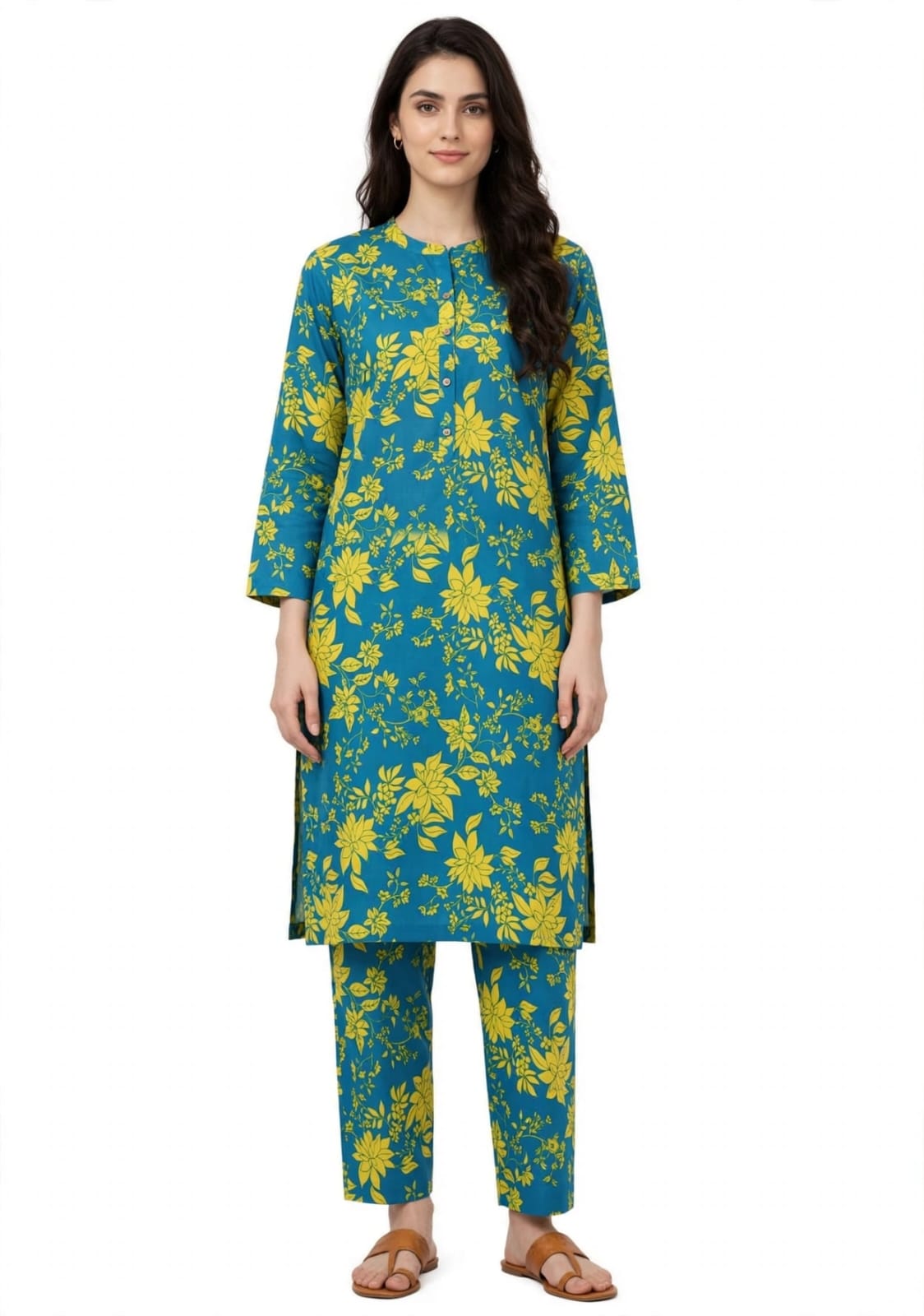 Regalia printed lilen all over 2pc D3