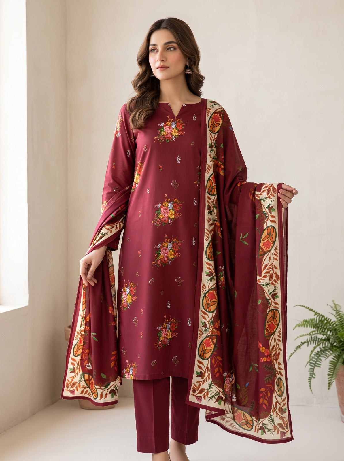 ALZOHAIB Printed Premium Linen 3-Piece Vol. 01 – D7