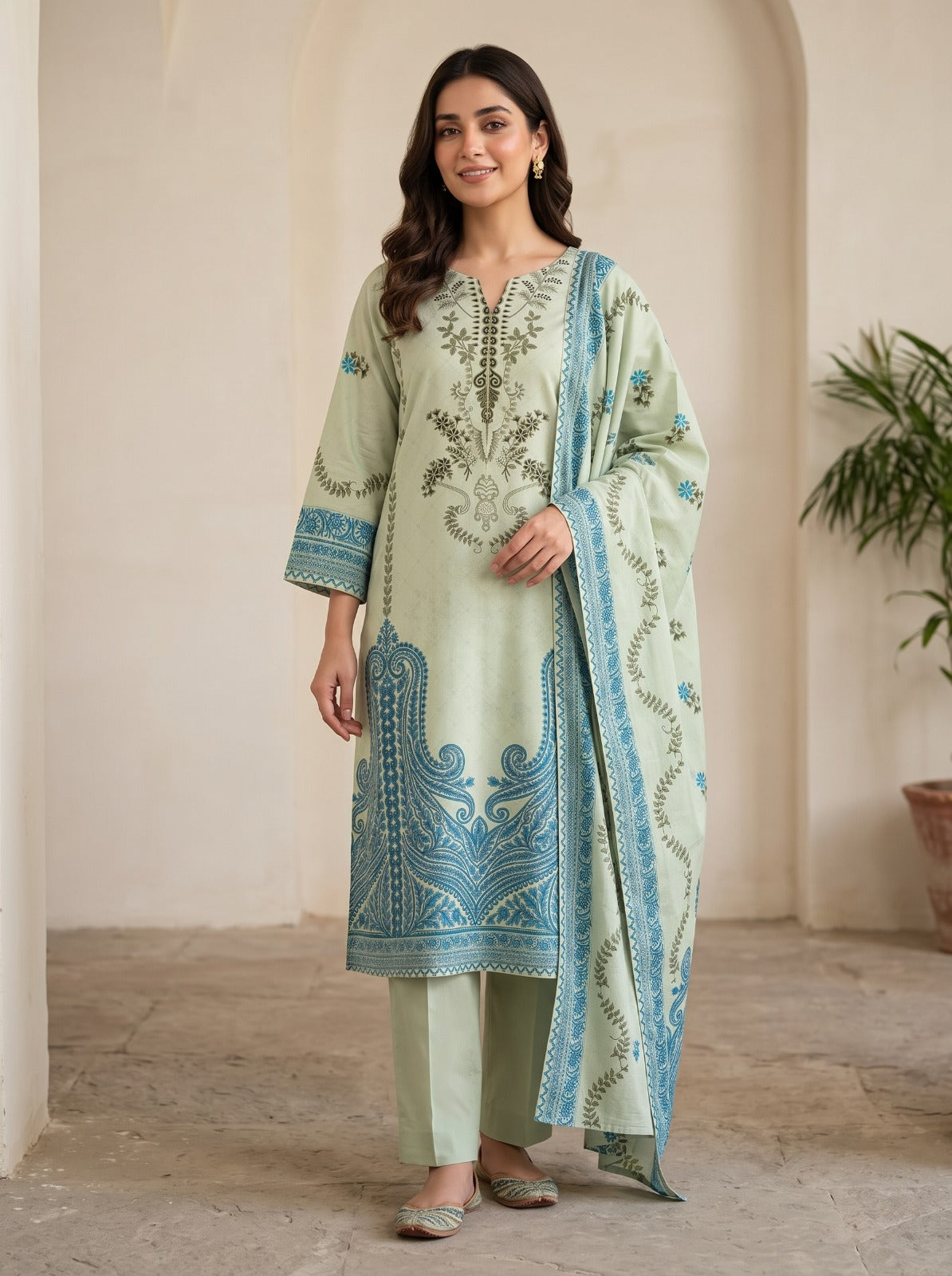 ALZOHAIB Printed Premium Linen 3-Piece Vol. 01 – D4