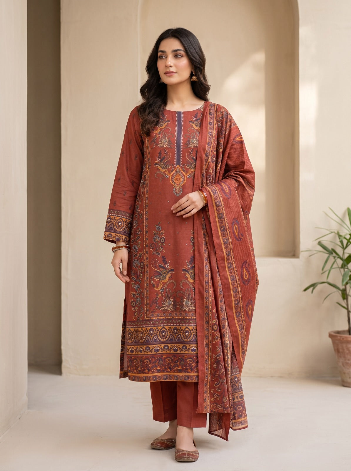 BONANZA SATRANGI Printed Premium Khaddar 3-Piece Vol. 01.D2