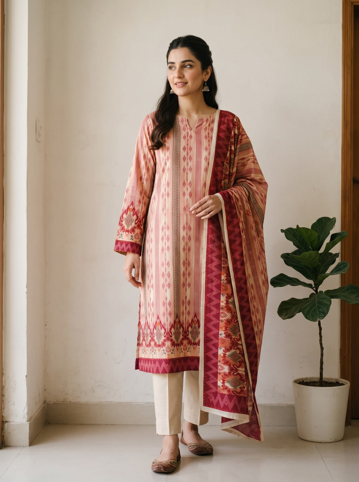 BONANZA SATRANGI Printed Premium Khaddar 3-Piece Vol. 01.D9
